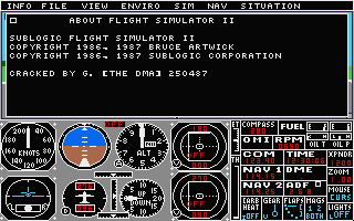 Flight Simulator 2 title screen for Atari ST